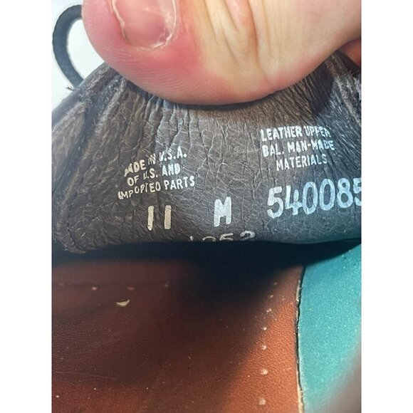 Hs Trask  Blucher LEATHER MENS OXFORDS Black BISON LEATHER H.S. TRASK SIZE 11 M - Picture 7 of 15